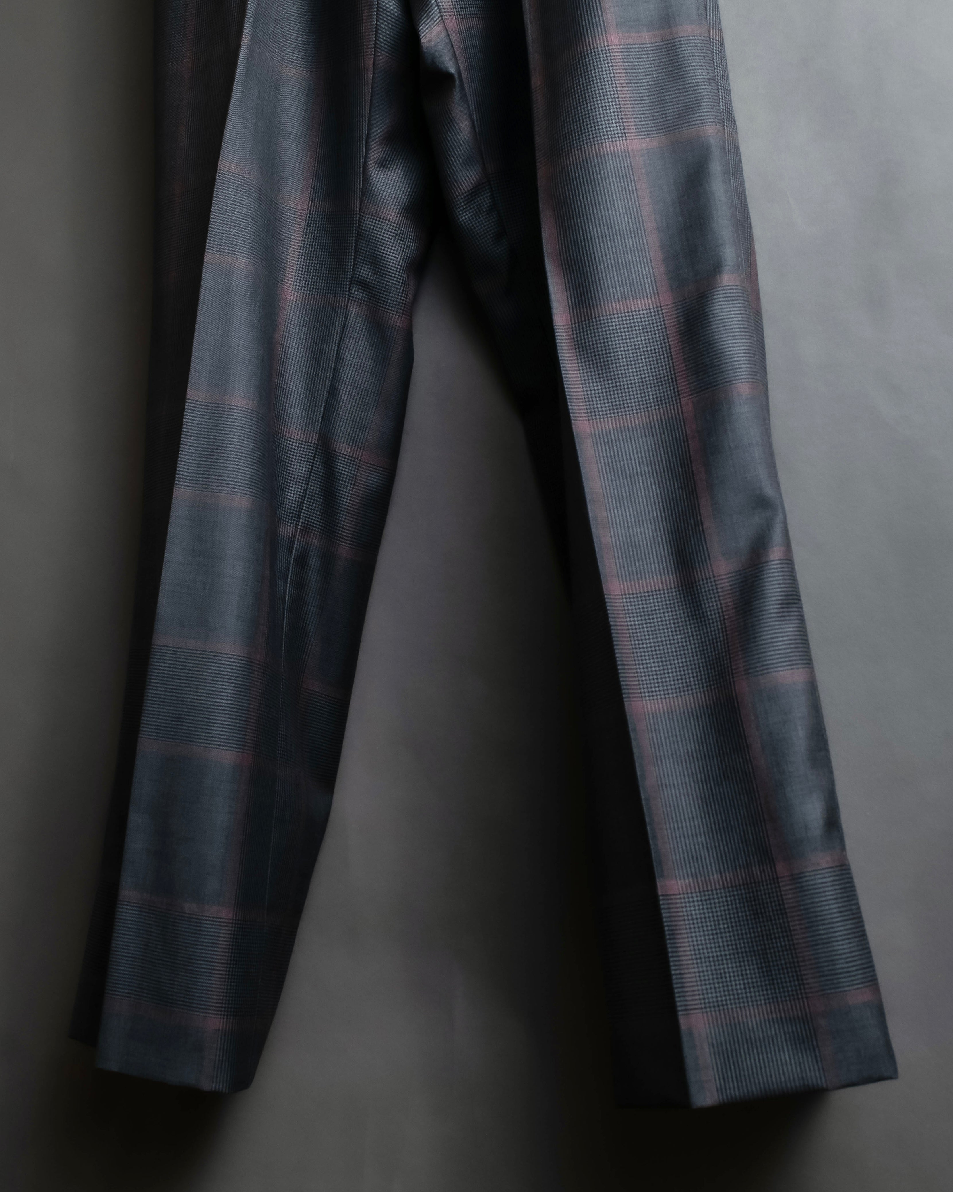 "GUCCI" Glen plaid wool wide tapered slacks