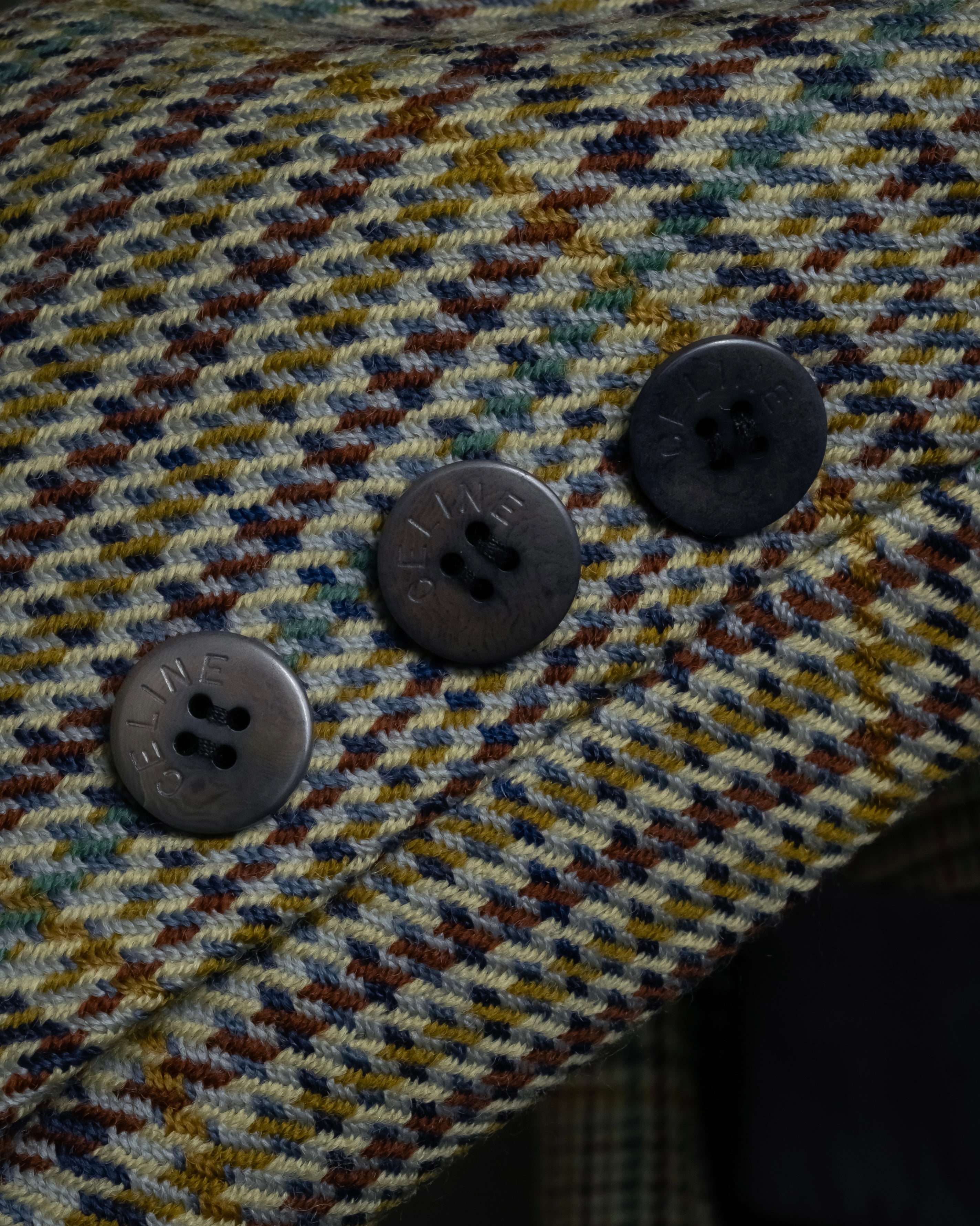 "CELINE" 90’s–00’s checked velvet collar coat