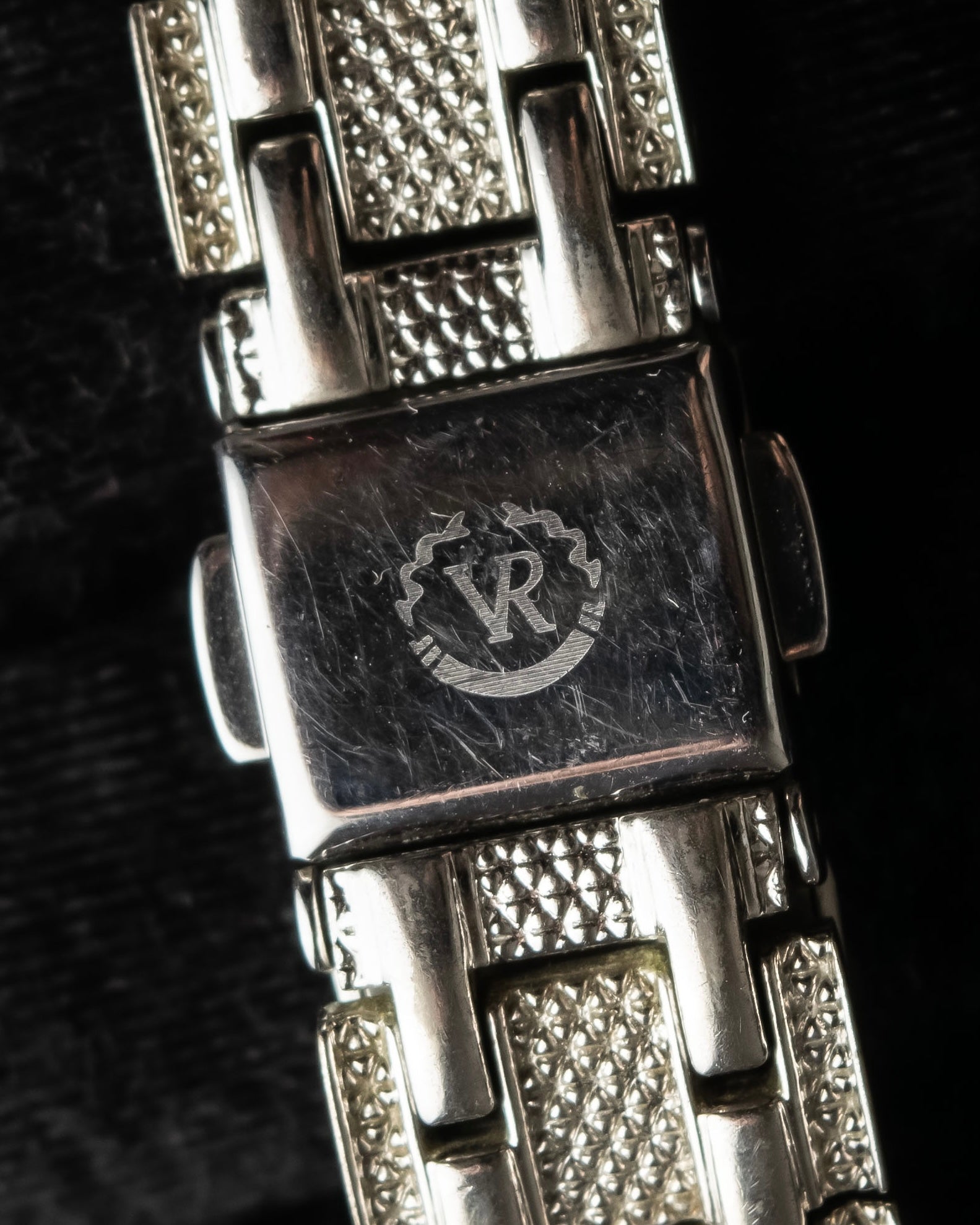 "VALENTINO ROLENTA" Green stone design square watch bracelet