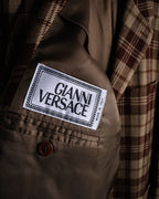“GIANNI VERSACE” 1988-1994 Oversized plaid wool jacket