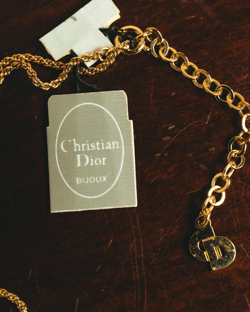 "Christian Dior" 70's-80's Sculptural leaf pendant necklace