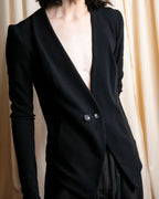 "HELMUT LANG" Zipper design sharp angle cutaway jacket