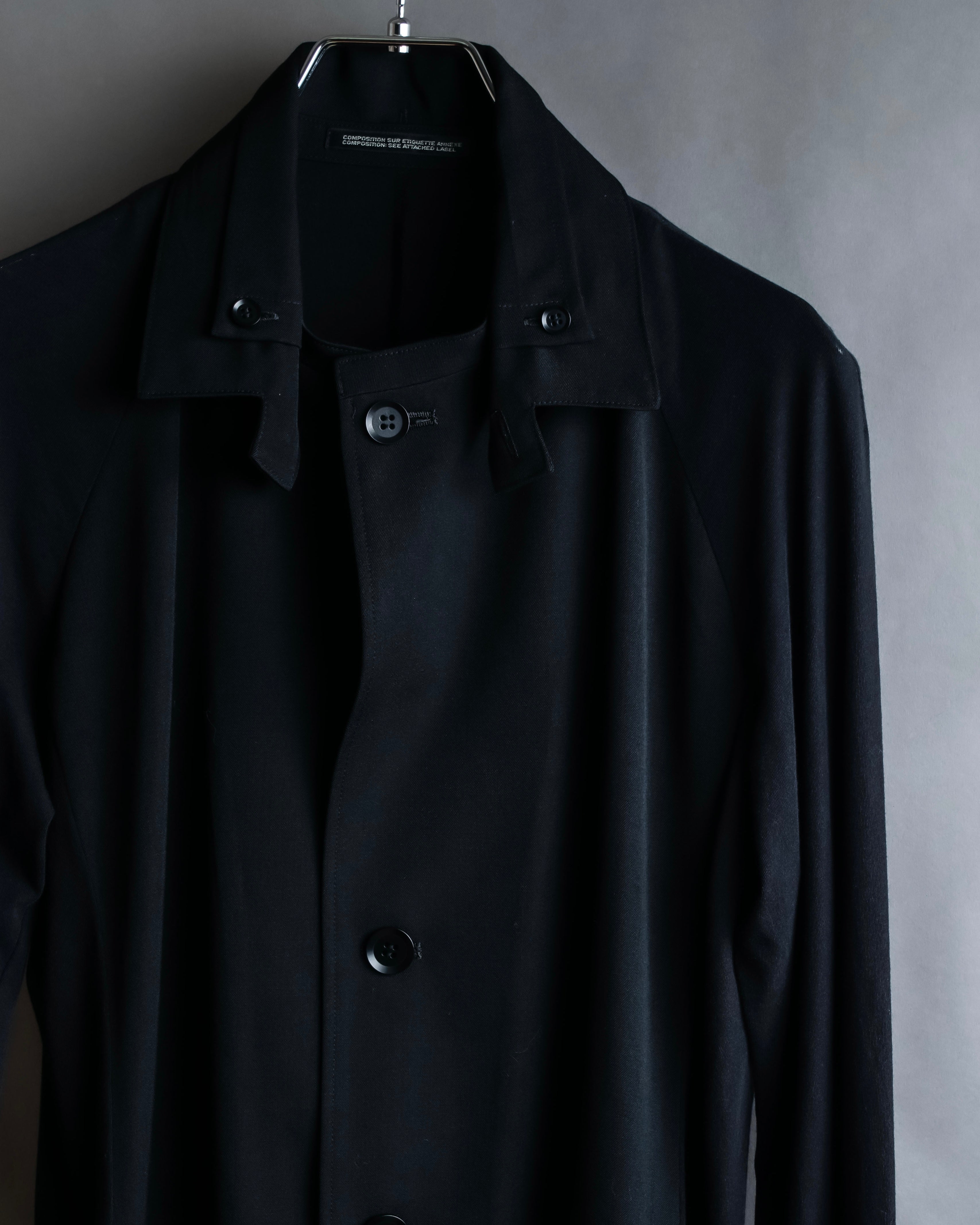 "YOHJI YAMAMOTO +NOIR" 21SS Drape panel design oversized shirt jacket