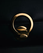 –SPECIAL– "HERMES" 90’s Box calf ring-lock accordion shoulder bag