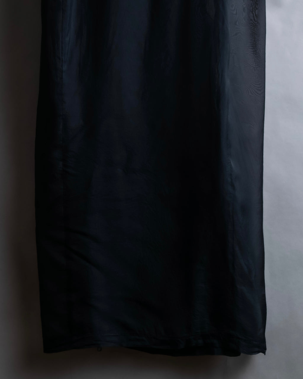 "YOHJI YAMAMOTO" 1996SS Double zipper design sheer rayon flare skirt