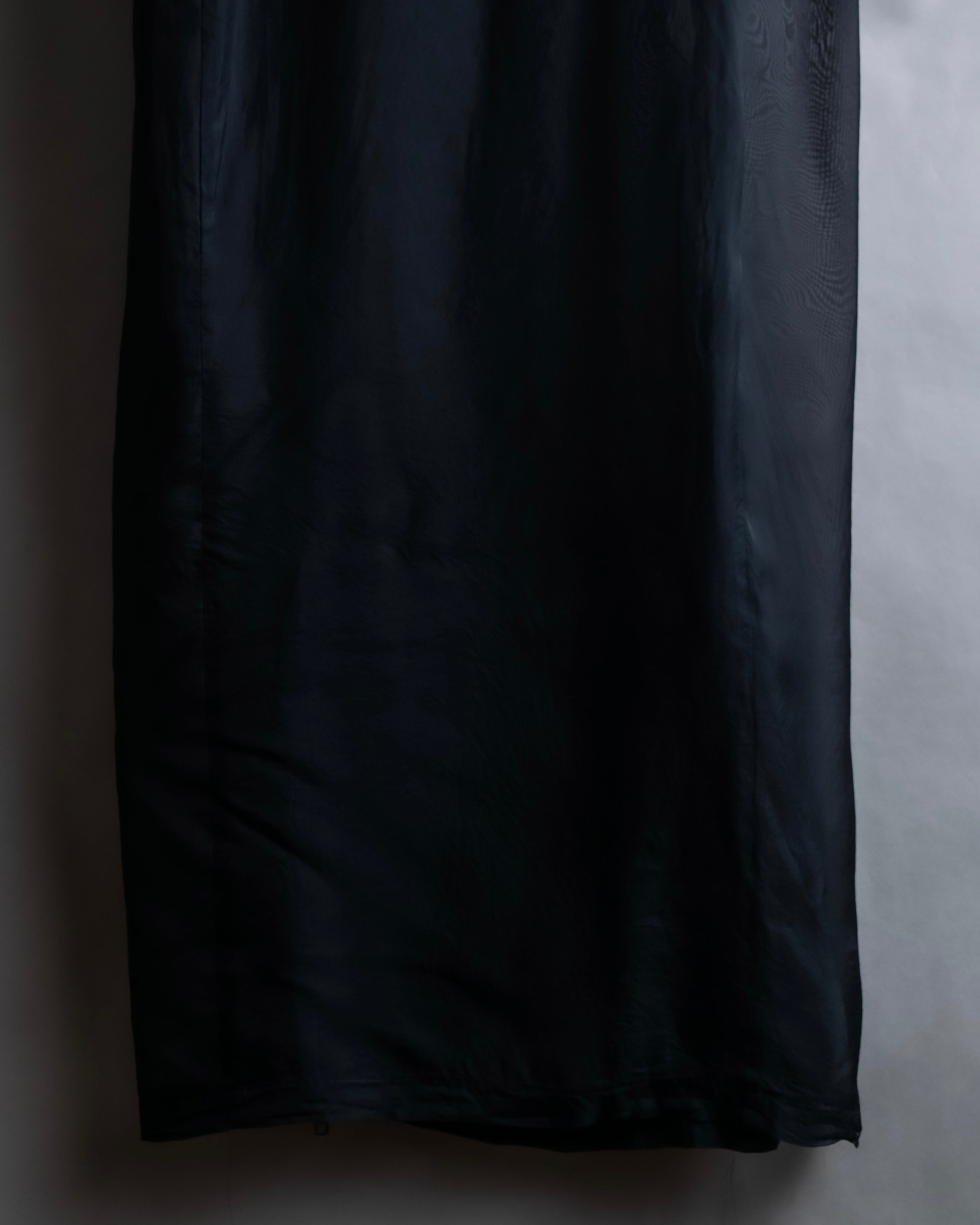 "YOHJI YAMAMOTO" 1996SS Double zipper design sheer rayon flare skirt