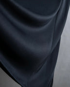 "CELINE" Gathered design vertical line dress