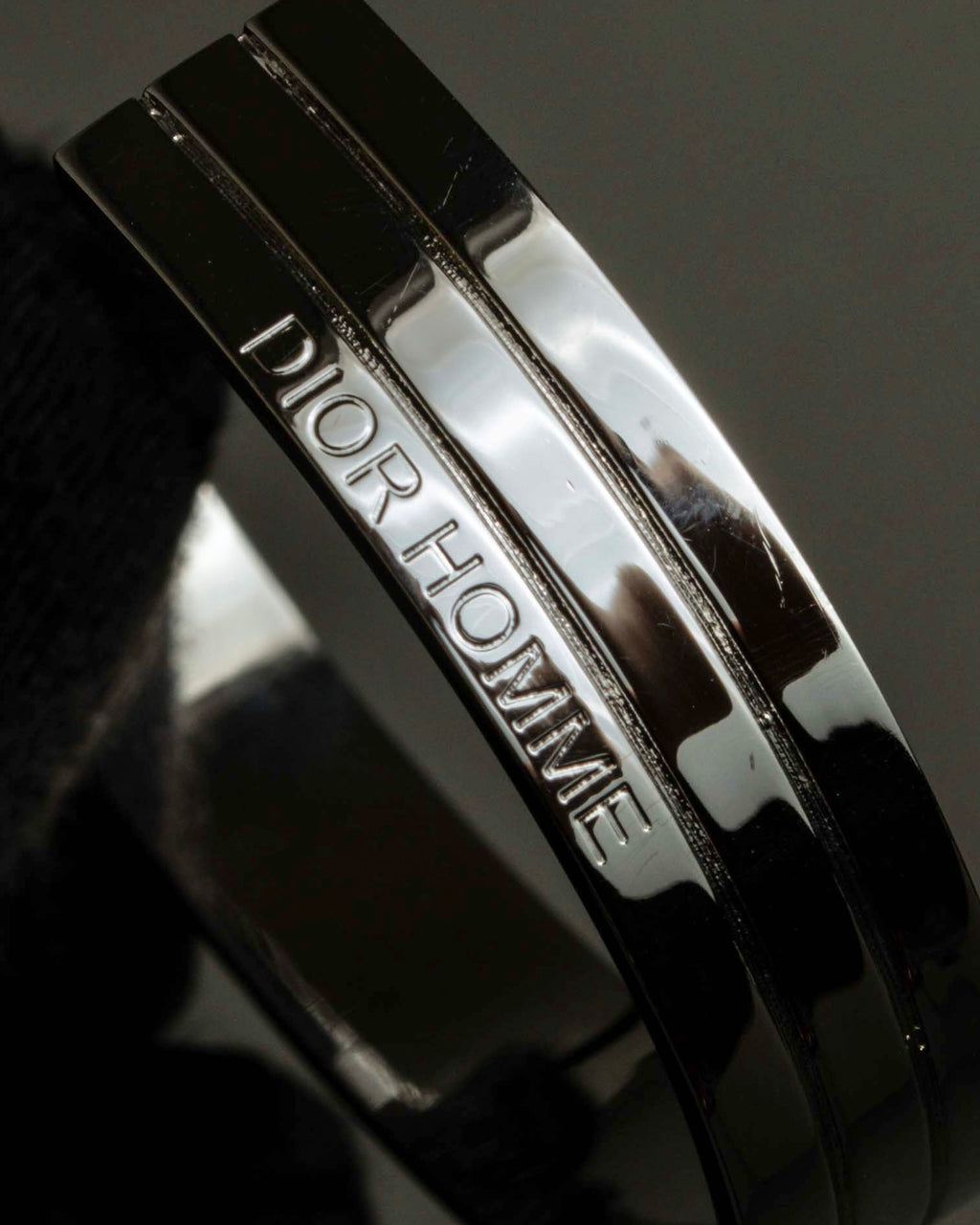 "DIOR HOMME" Logo engraved silver bangle