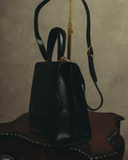 "Salvatore Ferragamo" 80's-90's Structured leather top handle bag