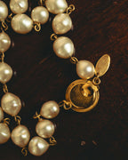 -SPECIAL- "CHANEL" 90's Pearl and crystal embellished long necklace