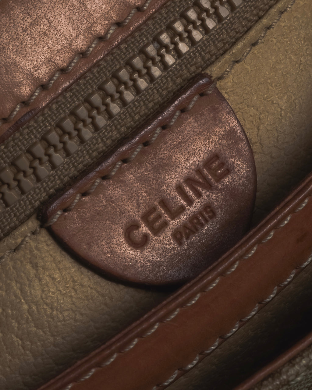 "CELINE" 80’s macadam canvas shoulder bag