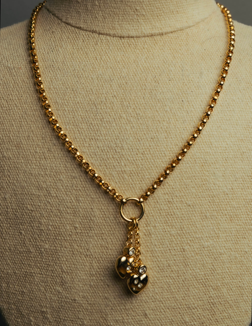 "Christian Dior" 80's-90's Romantic heart charm necklace