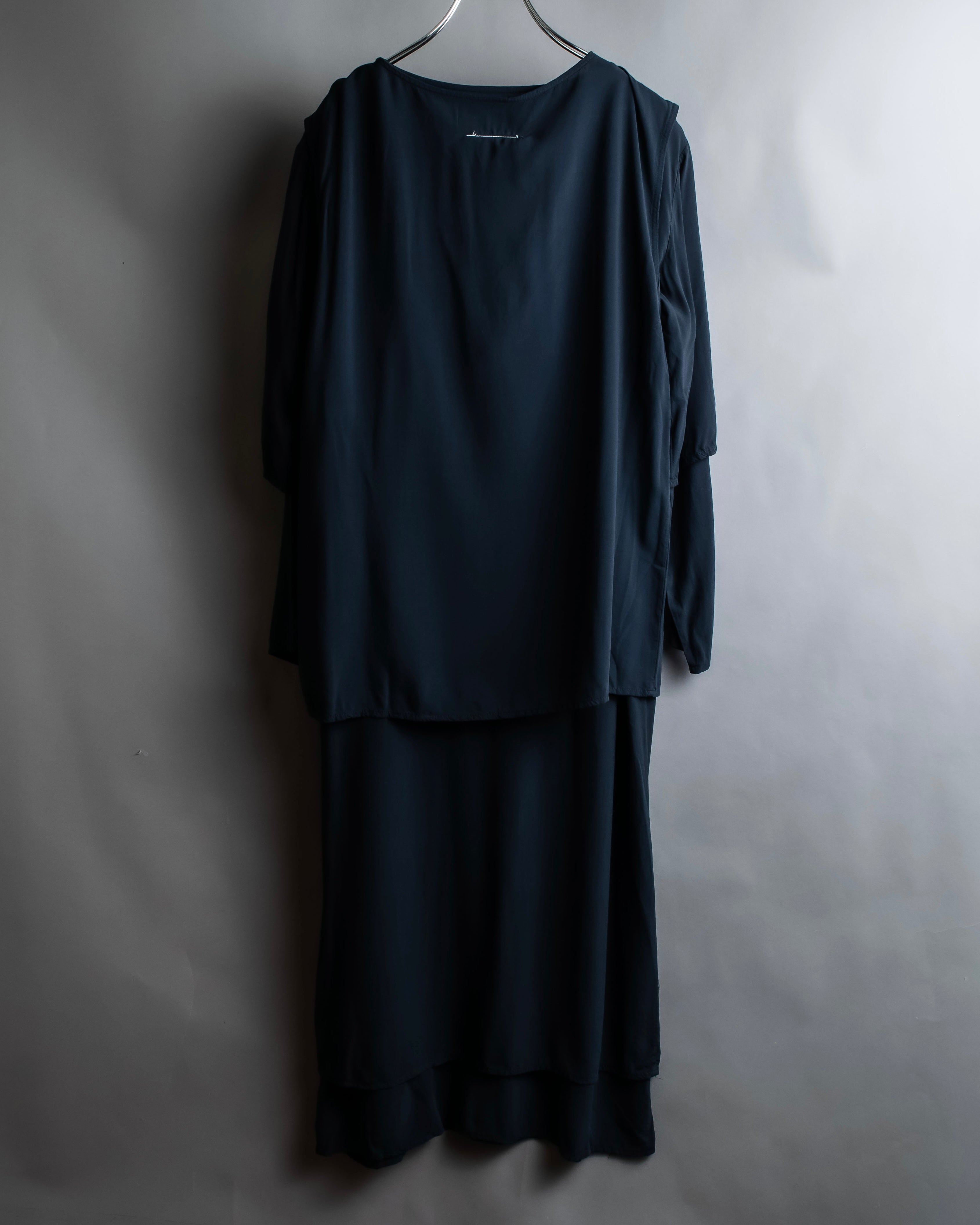 "Maison Martin Margiela" Beautiful draped navy 3-way dress
