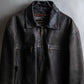 "Vintage oversized zip up leather jacket"