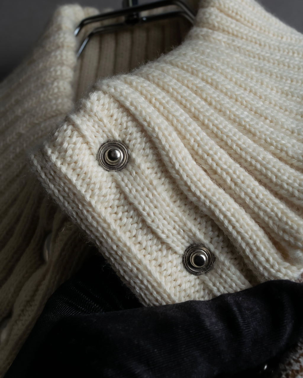 "Dolce &amp; Gabbana" Mouton &amp; knit combination design coat