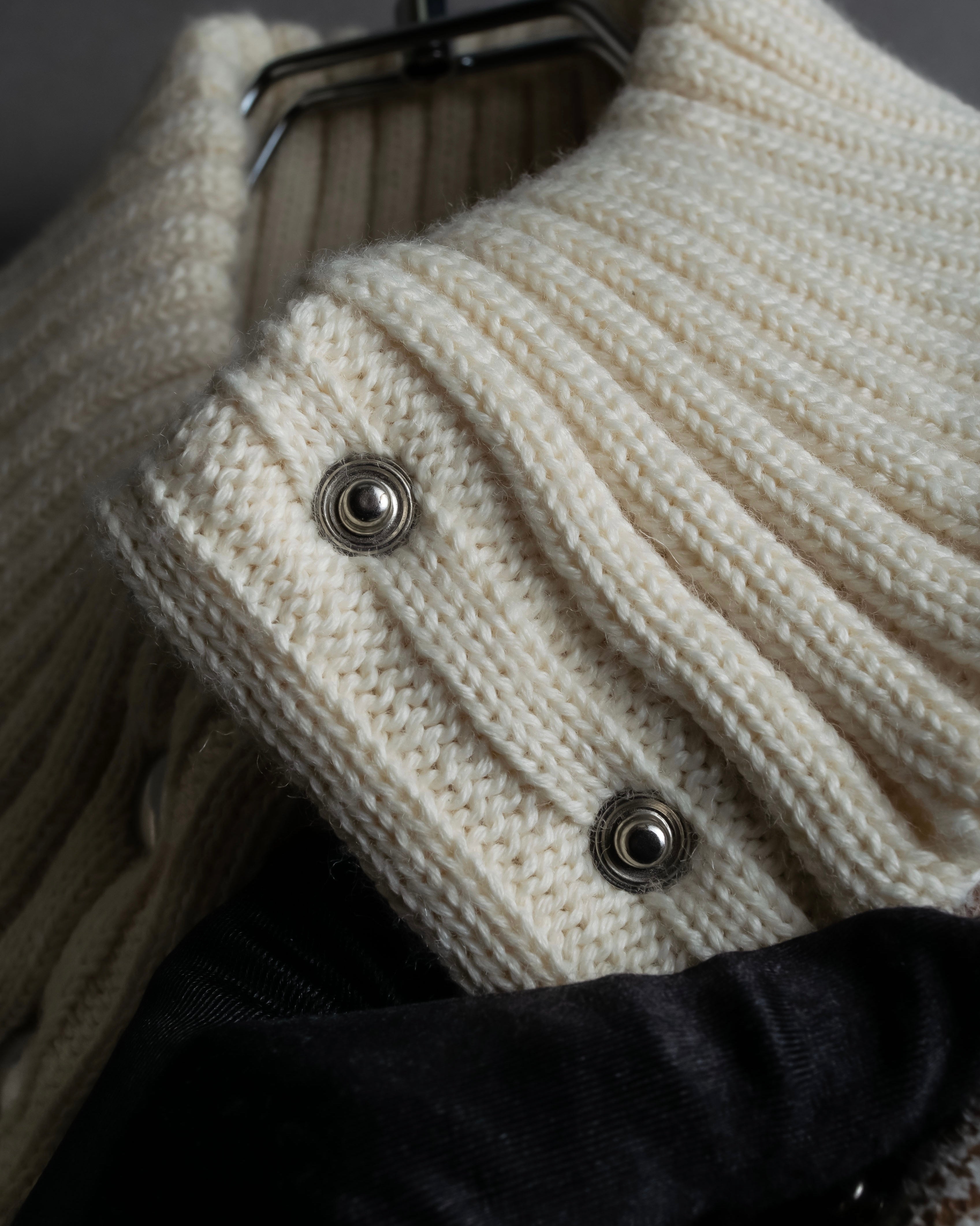 "Dolce &amp; Gabbana" Mouton &amp; knit combination design coat