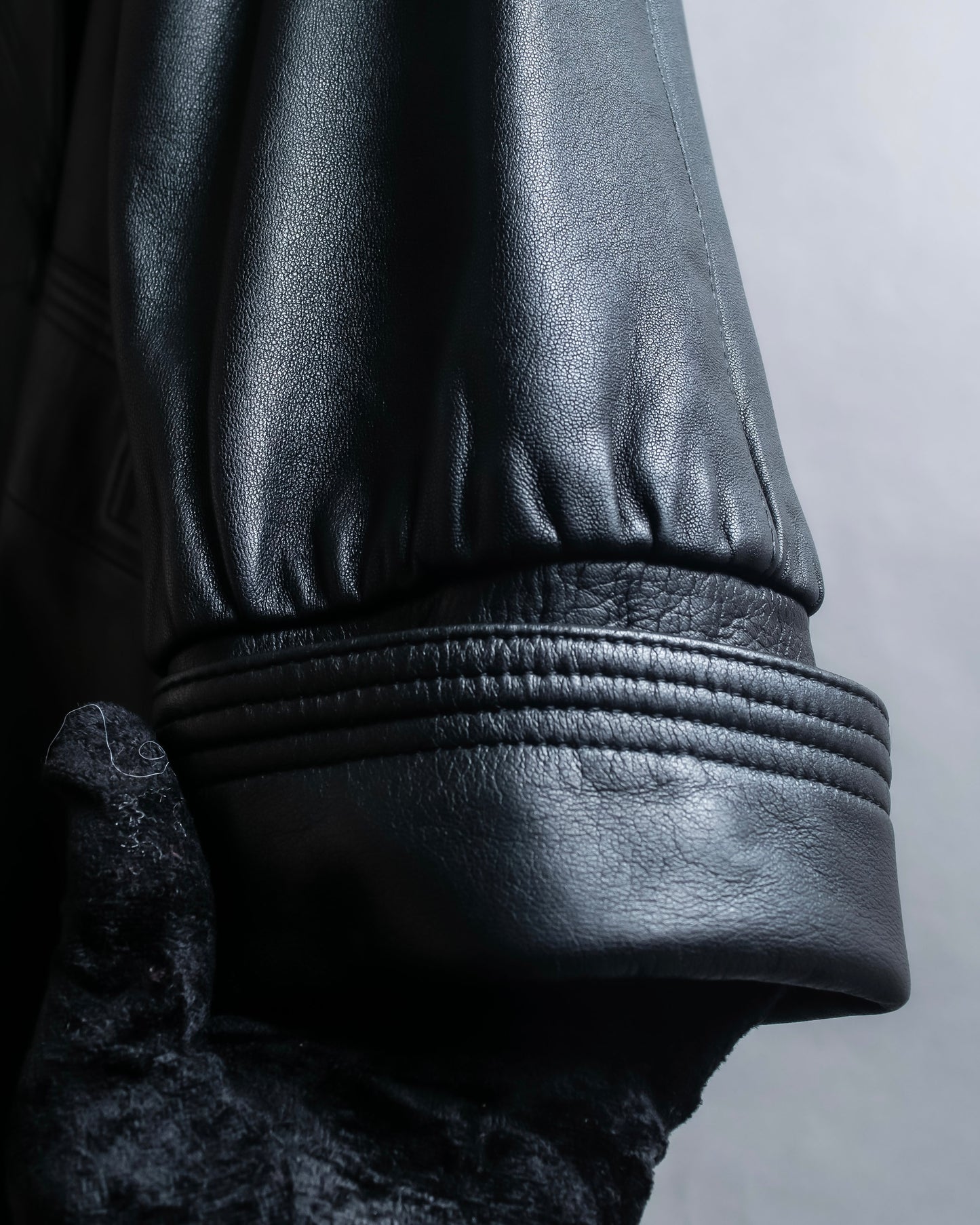 "PIERRE BALMAIN" Oversized double-breasted lamb leather tailored jacket