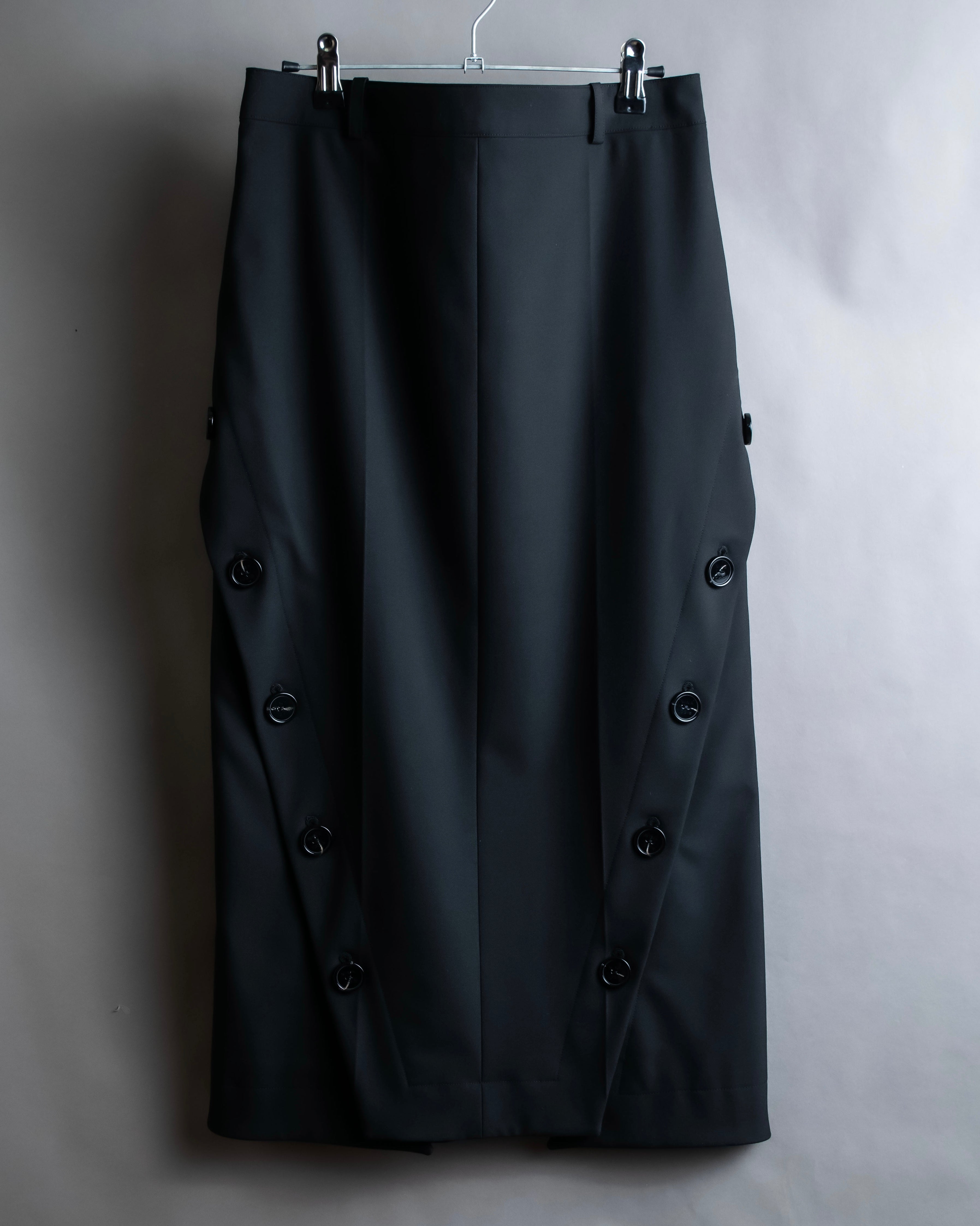 "NINA RICCI" Side button detail cropped length skirt