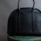 "MORABITO" Half moon design grained leather handbag