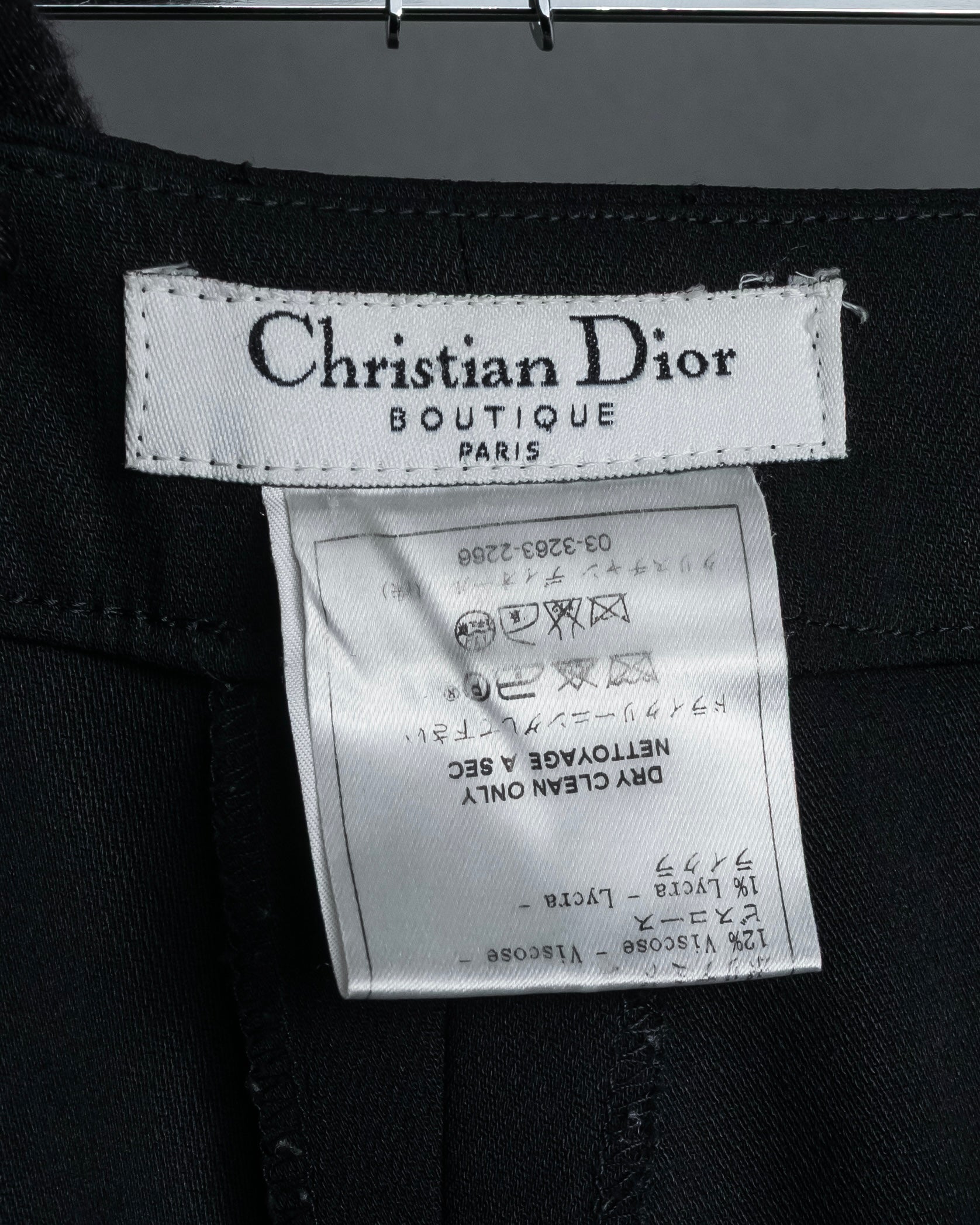 "Christian Dior Boutique Paris" Beautiful waistline wide silhouette Slacks