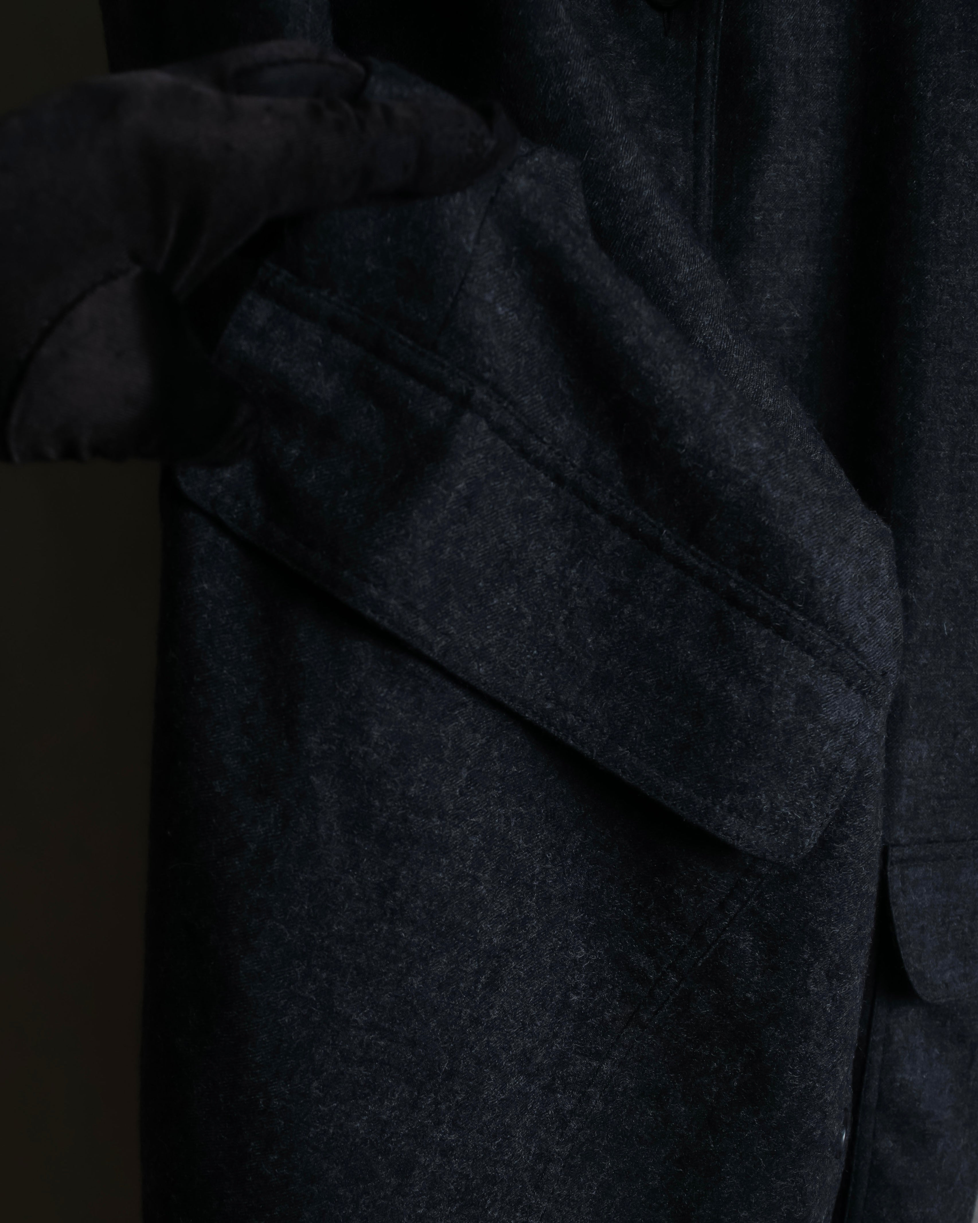 "GUCCI" 70's velvet collar design long coat