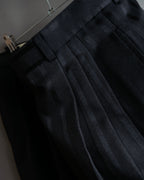 "Vintage subtle gloss striped wide slacks"