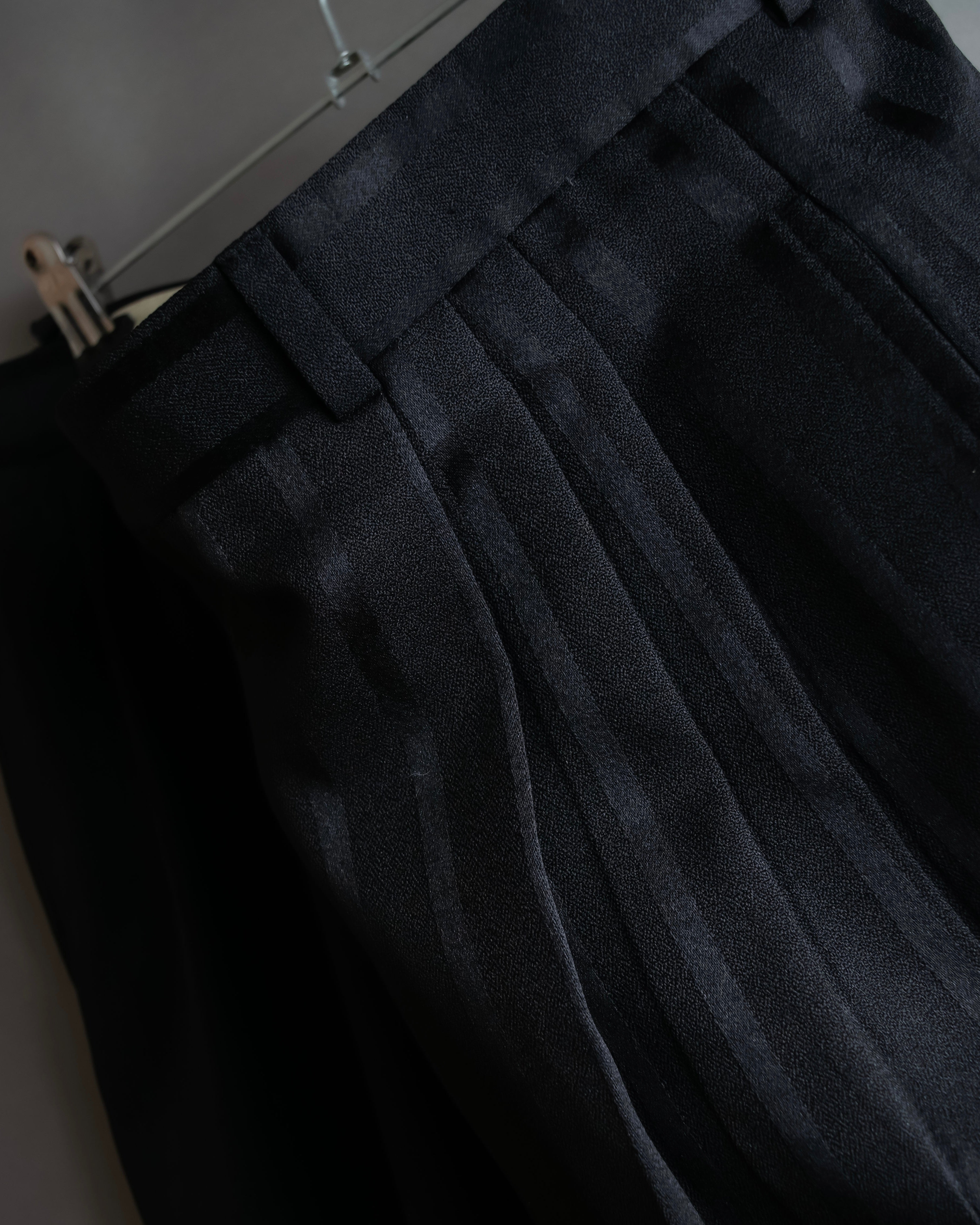 "Vintage subtle gloss striped wide slacks"