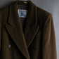 "BURBERRYS" Peaked lapels double breasted olive brown coat