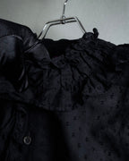 "tricot COMME des GARCONS"  80's Tiered ruffle design, dotted sheer blouse