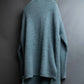 "KENZO" Dull blue oversized distressed V-neck knit