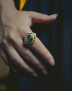 -SPECIAL- “Christian Dior” 60’s-70’s Blue cabochon cocktail ring