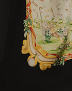 “Salvatore Ferragamo” 80’s-90’s Golf motif silk twill scarf