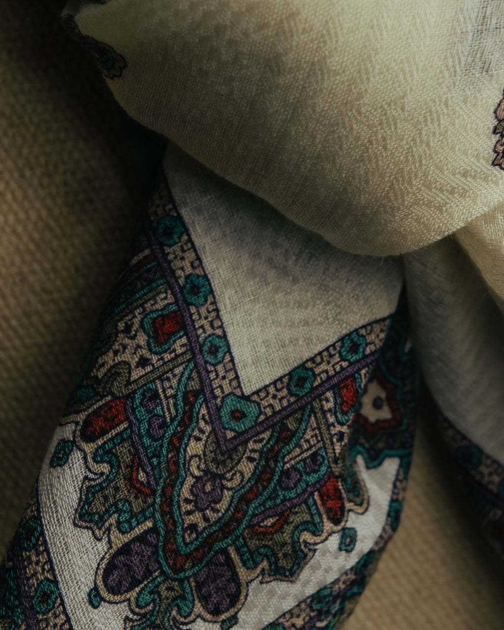 “Christian Dior” 80’s-90’s Cotton paisley border scarf