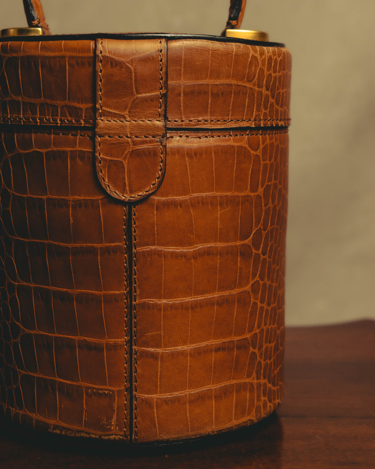 "CELINE" 80's-90's Structured cylindrical bucket bag