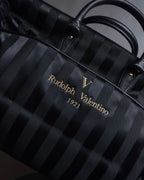 "Rudolph Valentino" Striped nylon combination 2-way boston bag