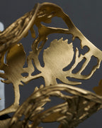 "Christian Dior" Botanical carving gold bangle