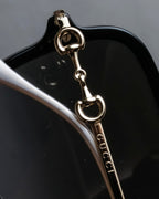 "GUCCI" Horsebit motif temple design big square frame sunglasses