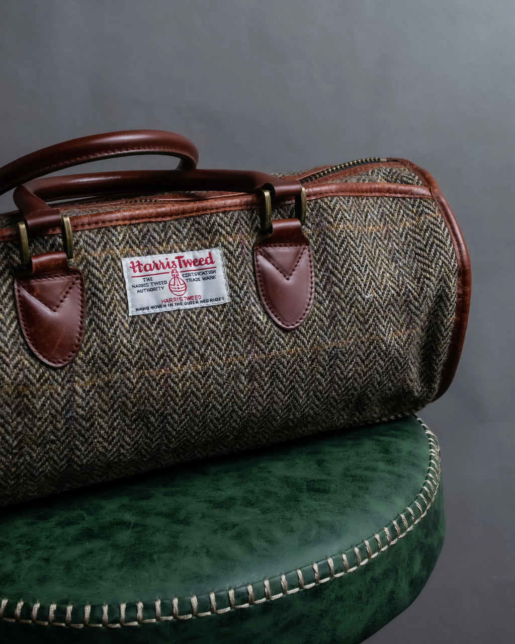 "Harris Tweed" Herringbone wave boston bag