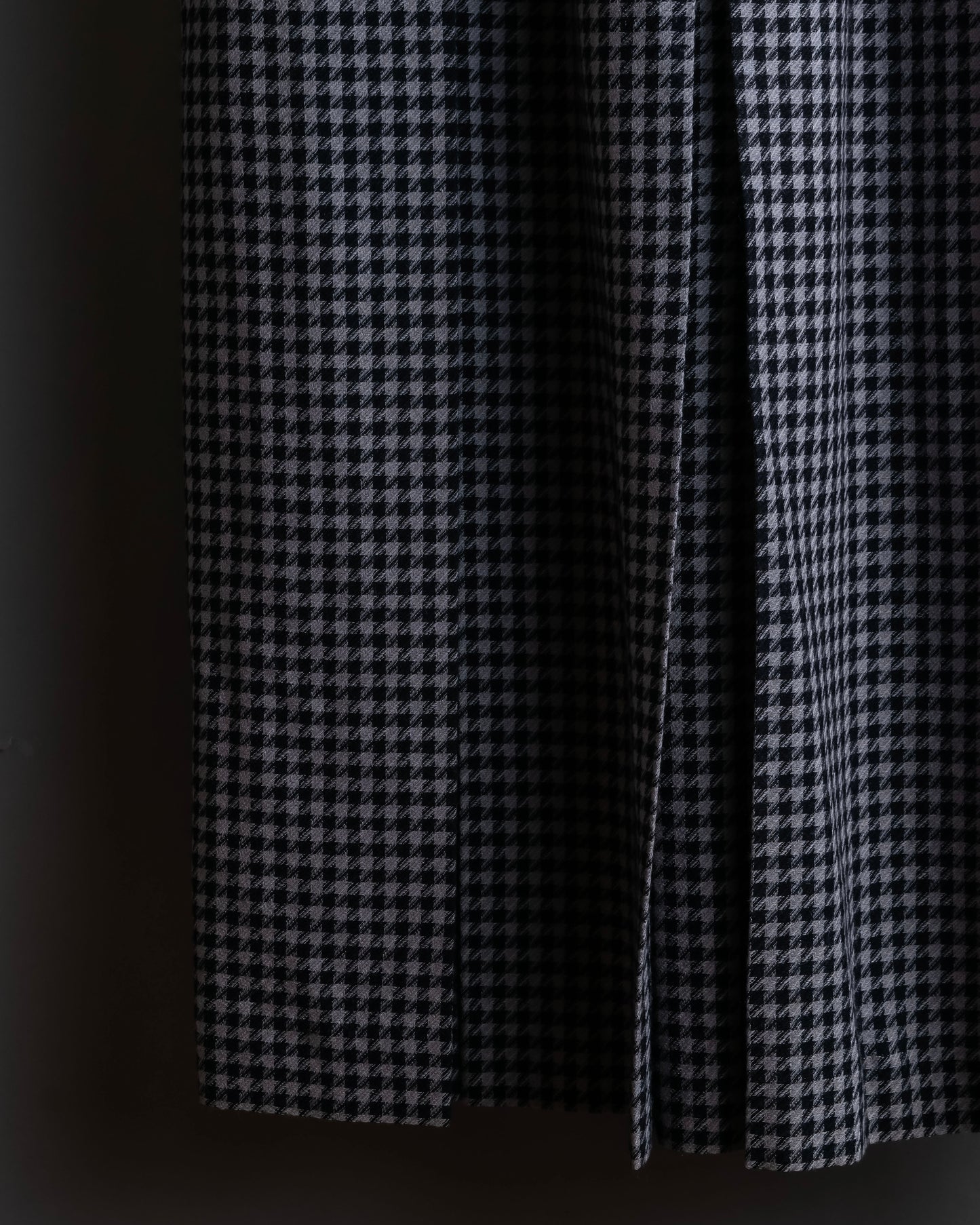 "Christian Dior" Houndstooth pattern wool cropped pleats skirt