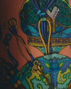 "GUCCI" Late 70's-early 90's oriental motif silk scarf