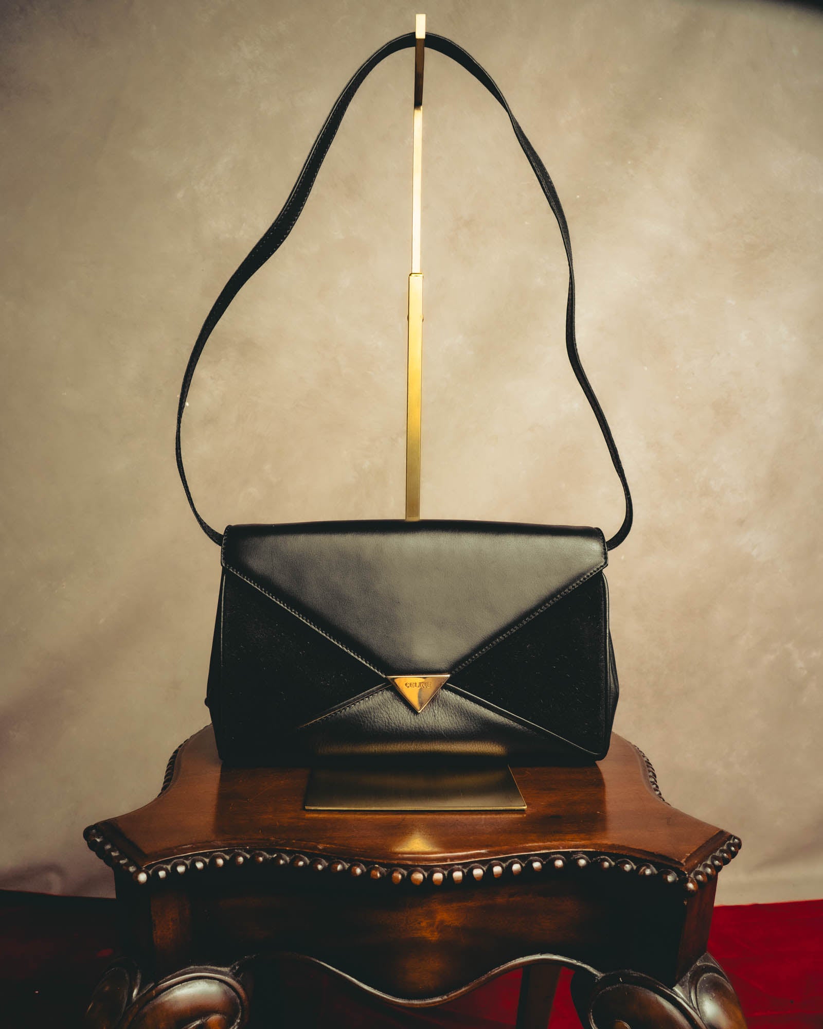 "CELINE" 80's-90's Geometric envelope shoulder bag
