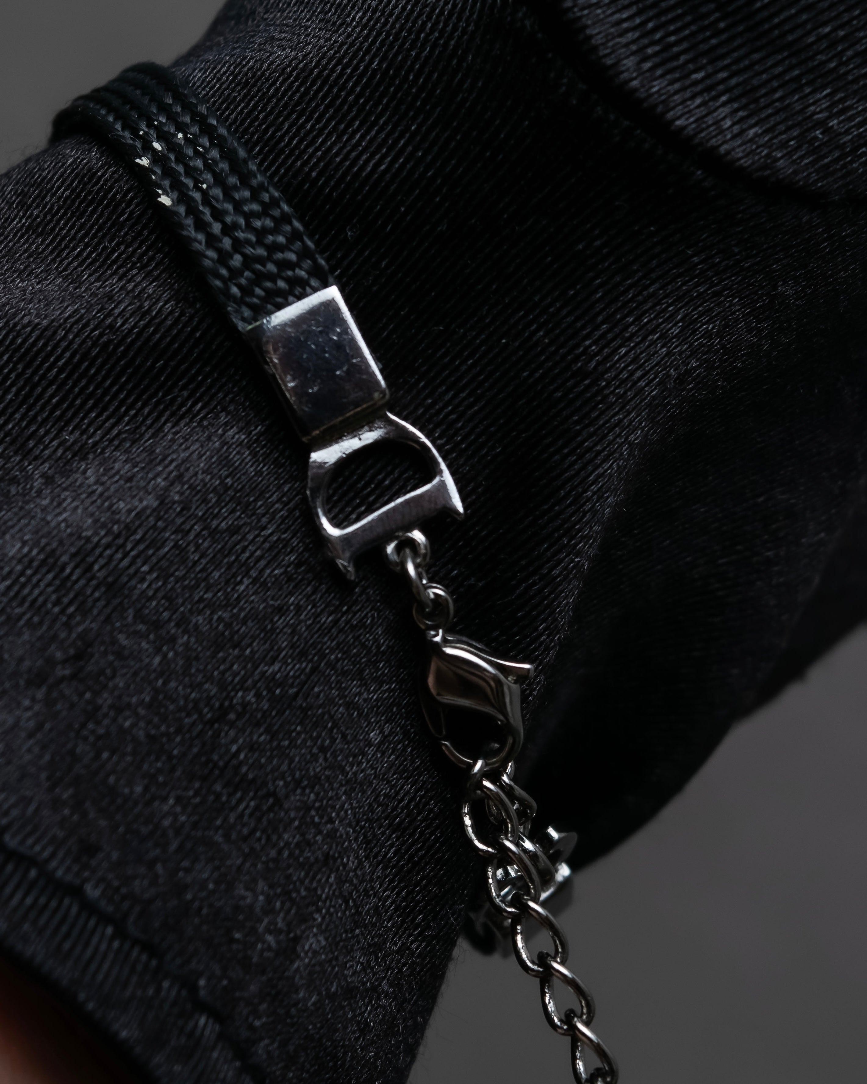 "Christian Dior" Logo design charm ribbon tie bracelet