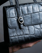 “Jean Paul Gautier” Crocodile-embossed shoulder bag