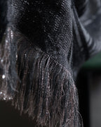 "GUCCI" GG pattern glitter blend woven large stole