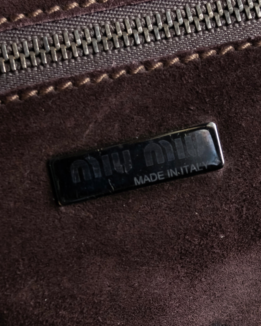 "MIU MIU" Belt strap design embossed leather hand bag