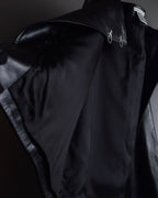 "CELINE" Front metal buckle detail leather skirt