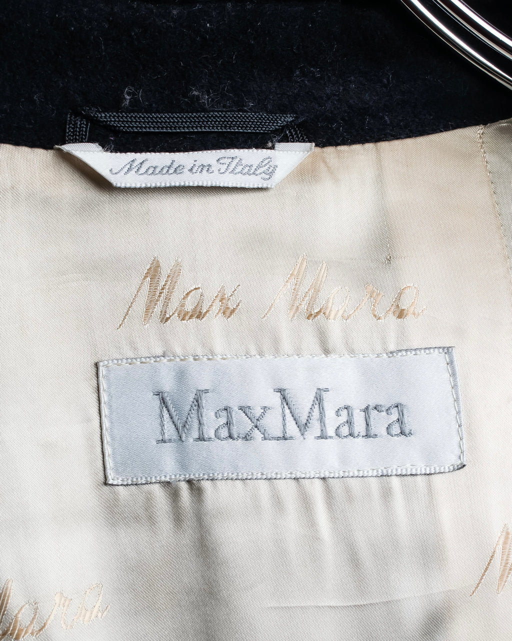 "Max Mara"
 Swakara fer collar oversized wrap style chester coat