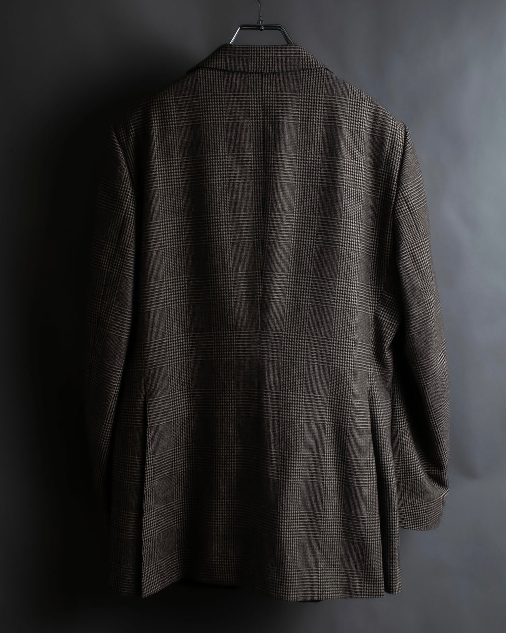 "YVES SAINT LAURENT" Glen plaid oversized wool tailored jacket