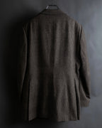 "YVES SAINT LAURENT" Glen plaid oversized wool tailored jacket