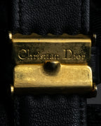 "Christian Dior" Logo buckle slim leather belt